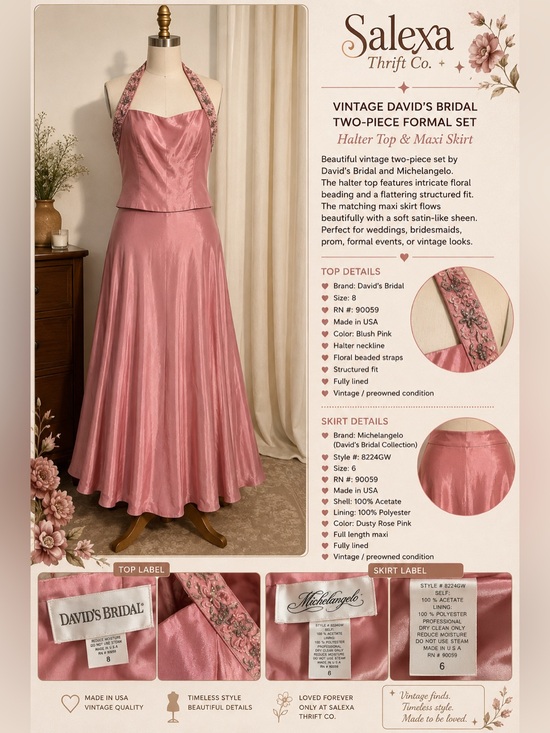 David's Bridal Dresses & Skirts - David's Bridal Satin Maxi Skirt in Dusty Rose
